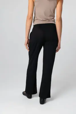 Pantalon Noir en Lin / Elasthanne — photo 5