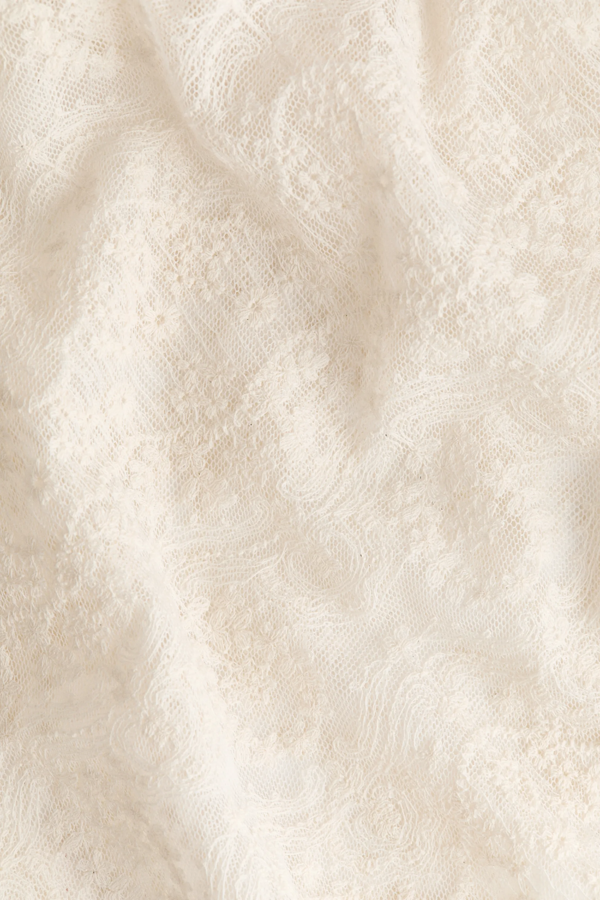 Foulard en dentelle de coton - Crème