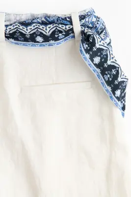Short avec foulard - Blanc/bleu — photo 4