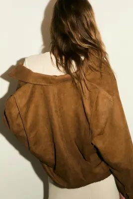 Veste en tissu gratté - Beige foncé — photo 1