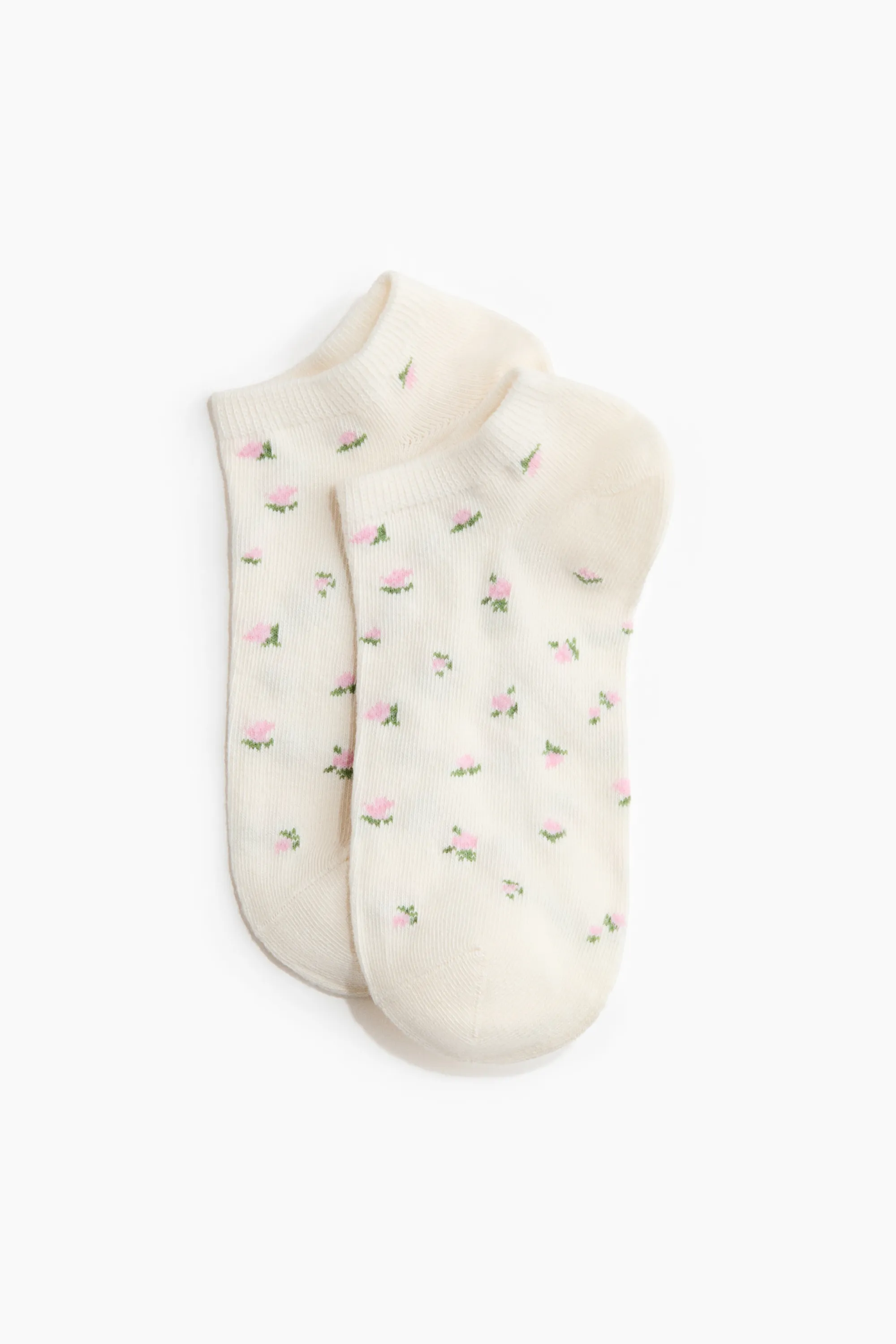 Socquettes, lot de 7 paires - Crème/fleuri