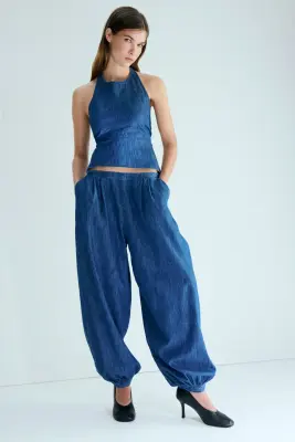 Top dos nu en denim - Bleu denim — photo 1