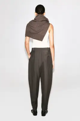 PANTALON BALLON À PLIS - BRUN — photo 2