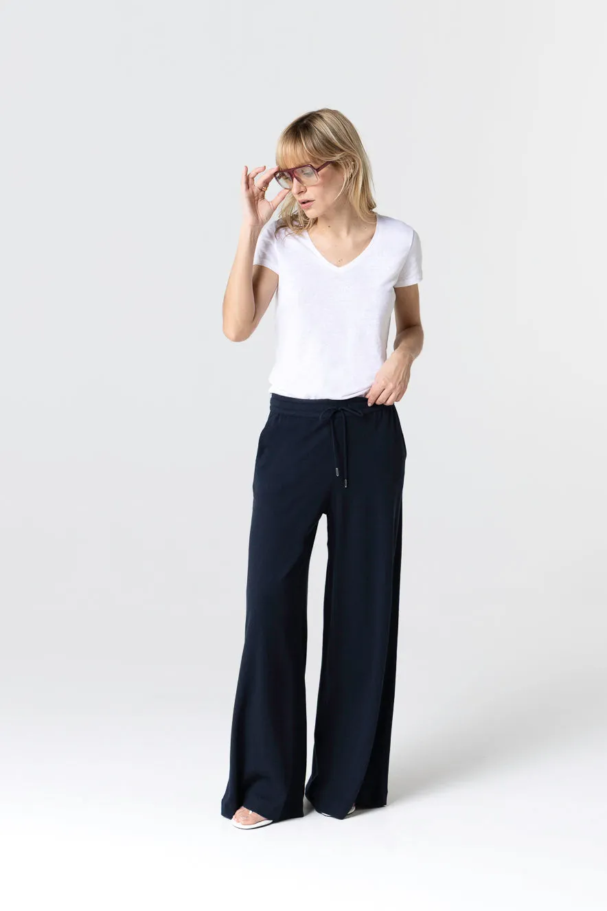 Pantalon Marine en Coton / Lin