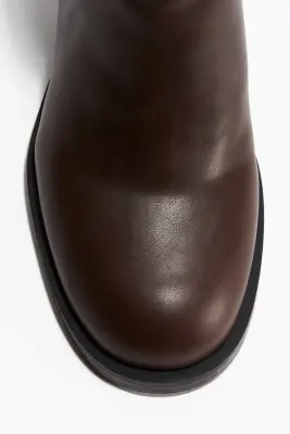 Bottines à talon bloc - Marron foncé — photo 2