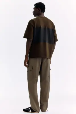 T-shirt imprimé Oversized Fit - Marron foncé/Runners Club — photo 3