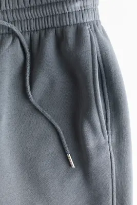 Pantalon en molleton de coton mélangé - Gris foncé — photo 4
