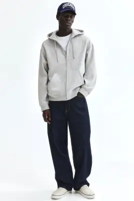 Veste à capuche zippée Loose Fit - Gris chiné — photo 2