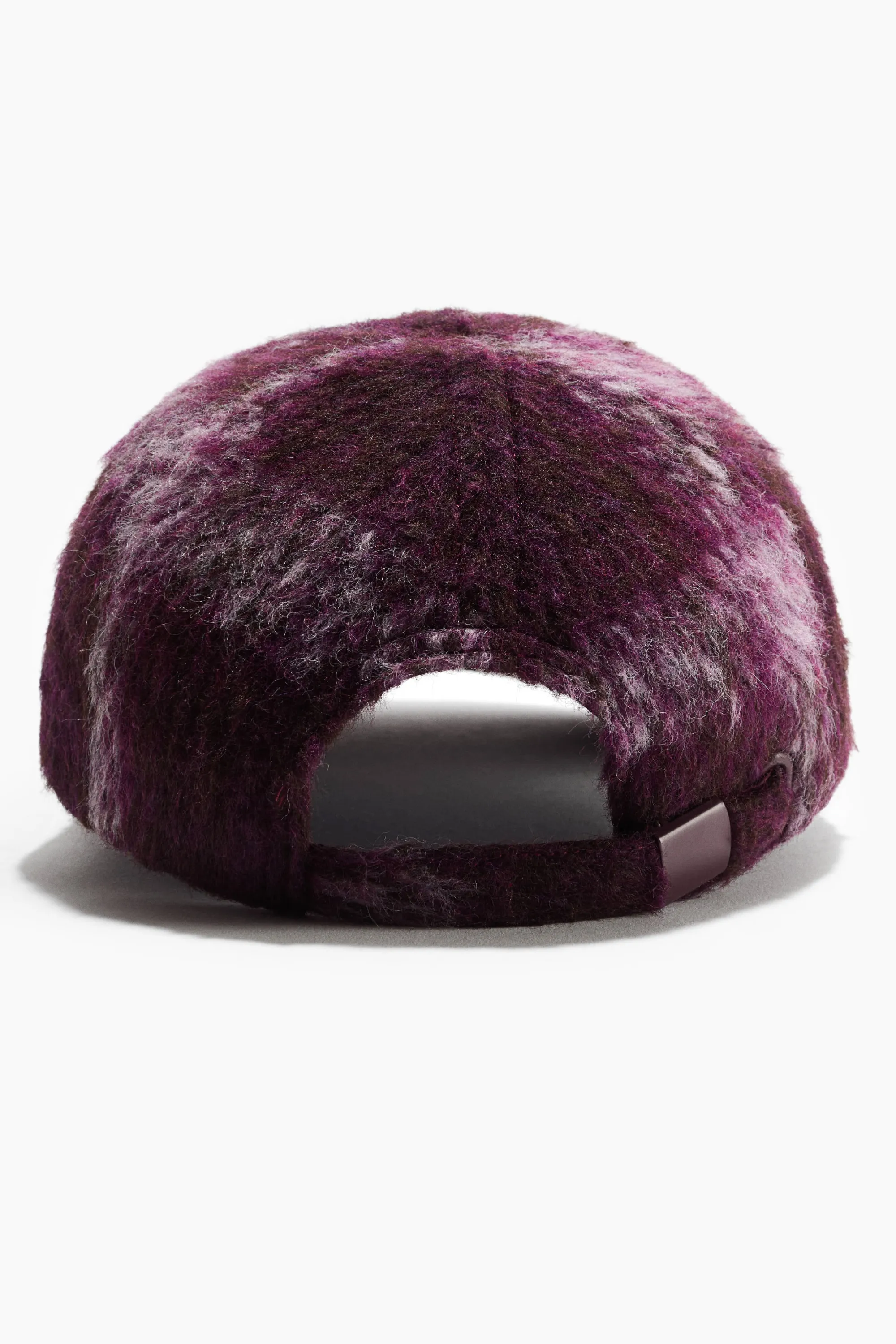 Casquette en laine mélangée - Violet prune foncé/carreaux