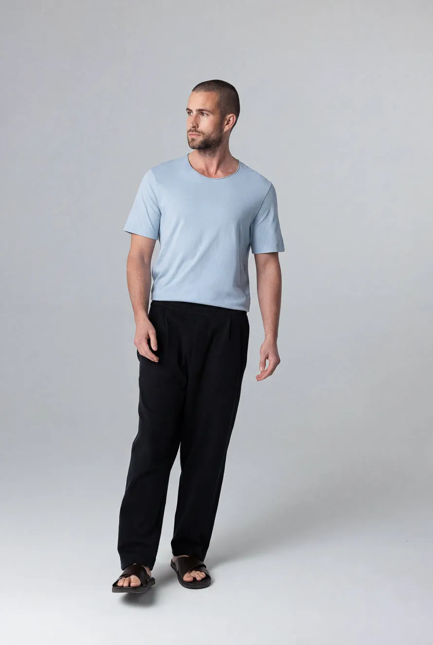Pantalon Noir en Coton / Lin / Coton organique
