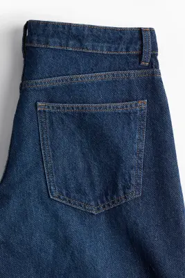 Barrel Regular Cropped Jeans - Bleu denim foncé — photo 1