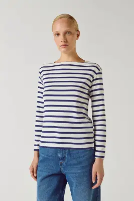 TEE-SHIRT KATY BLANC/BLEU — photo 1