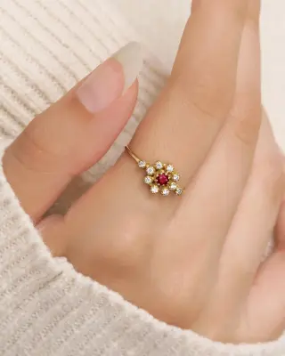 BAGUE BRUNE - Or rose 18 carats — photo 2