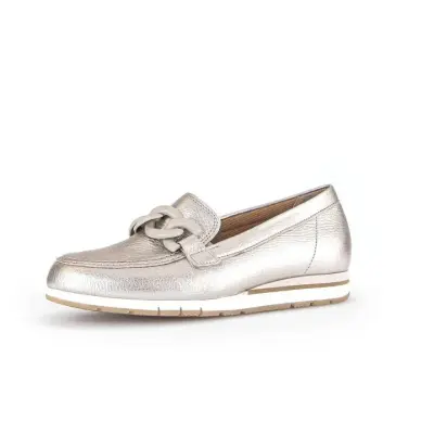 Mocassins Gabor 62.415.62 Argentés - Cuir Élastique Grande Pointure Femme — photo 1
