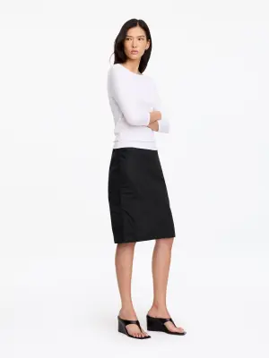 Jupe crayon en coton et nylon - Noir — photo 1