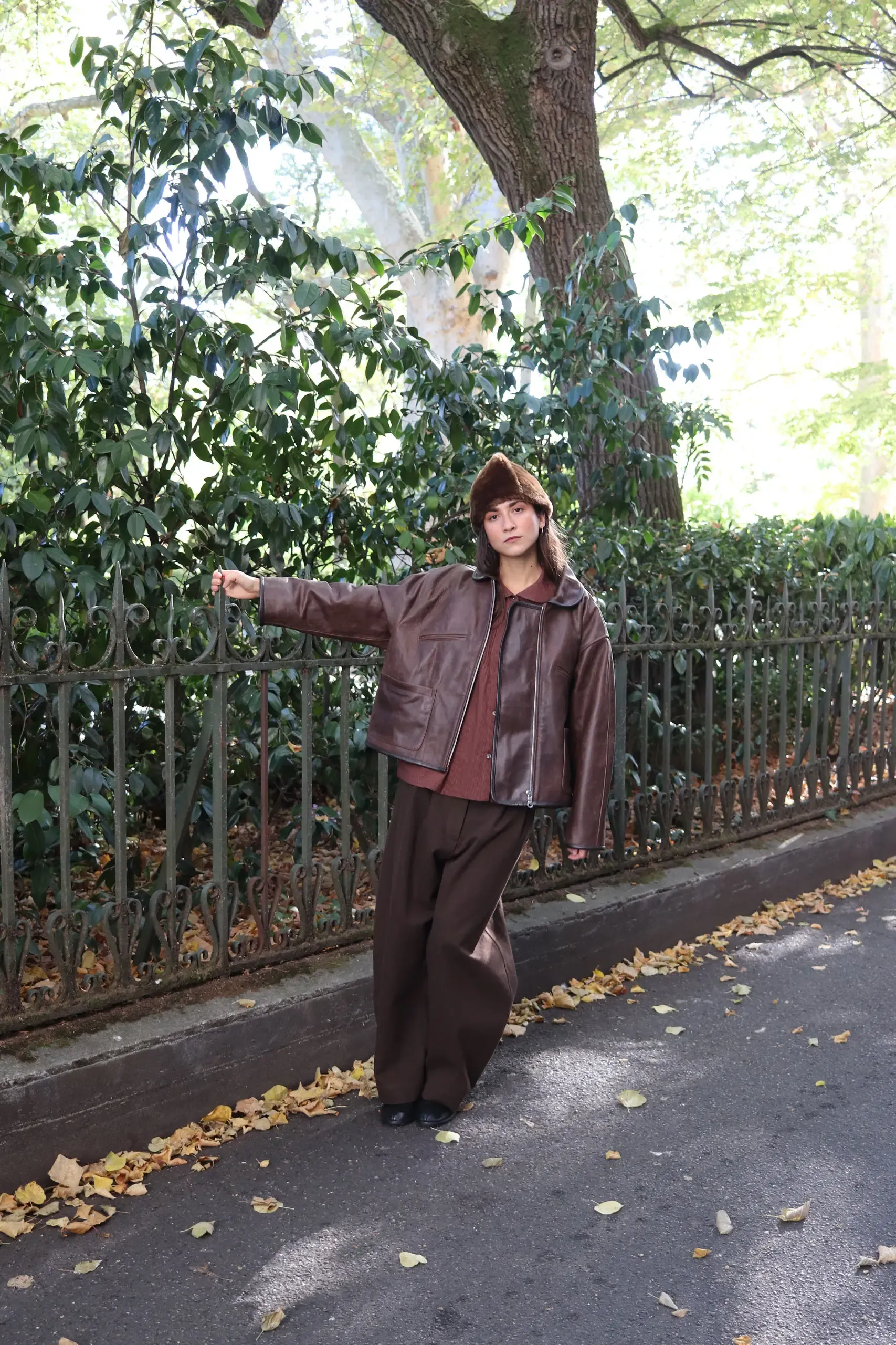 CAWLEY – WAXED LEATHER FLYING JACKET – WALNUT