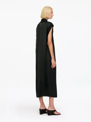 Robe midi smockée - Noir — photo 2