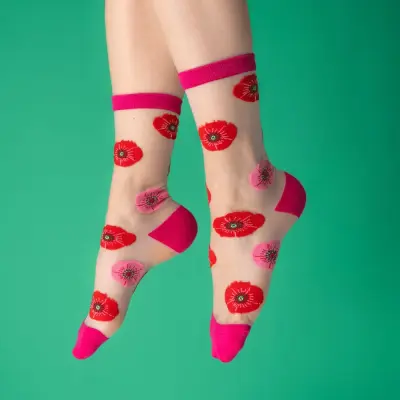 Chaussettes transparentes Coquelicot Coucou Suzette — photo 2