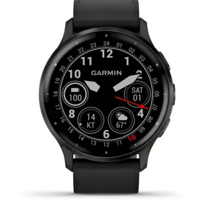 Garmin Venu 3 bracelet cuir noir + bracelet silicone noir 010-02784-52 — photo 2
