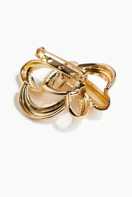 Broche en métal - Doré — photo 2