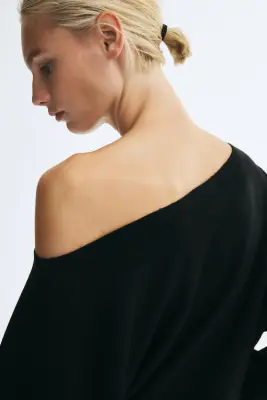 Pull asymétrique - Noir — photo 3