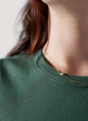 Le t-shirt côtelé - Vert d'eau — photo 2