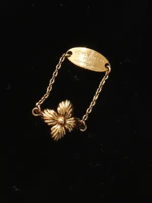 Bague BLOOMING fine chaîne et fleurs en métal doré avec pochon — photo 3