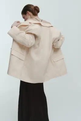 Blazer à fermeture croisée - Beige clair — photo 3