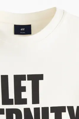 Débardeur imprimé Relaxed Fit en coton - Crème/Let Eternity Be — photo 4