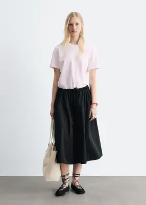 T-shirt en coton à col rond - Rose clair — photo 2
