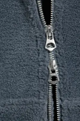Sweat à capuche en polaire, zip à double sens - Gris foncé — photo 5
