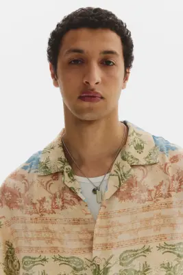 Regular Fit Patterned resort shirt - Beige ancien/fleuri — photo 2
