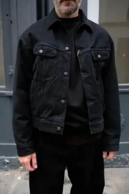 Comoli – Black Denim Jacket E03-01002 – BLACK — photo 2