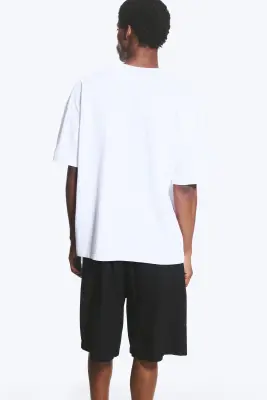 T-shirt oversize carré - Blanc — photo 2