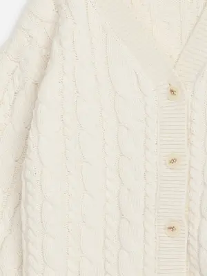 Cardigan en maille à col en V - Blanc cassé — photo 2