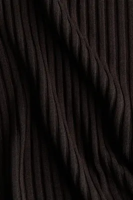 Top en maille de viscose côtelée - Marron foncé — photo 5