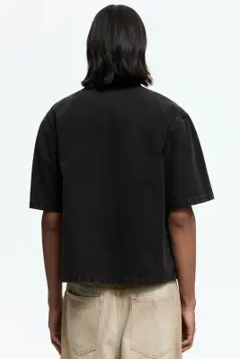 Chemise Relaxed Fit en toile de coton - Noir — photo 3