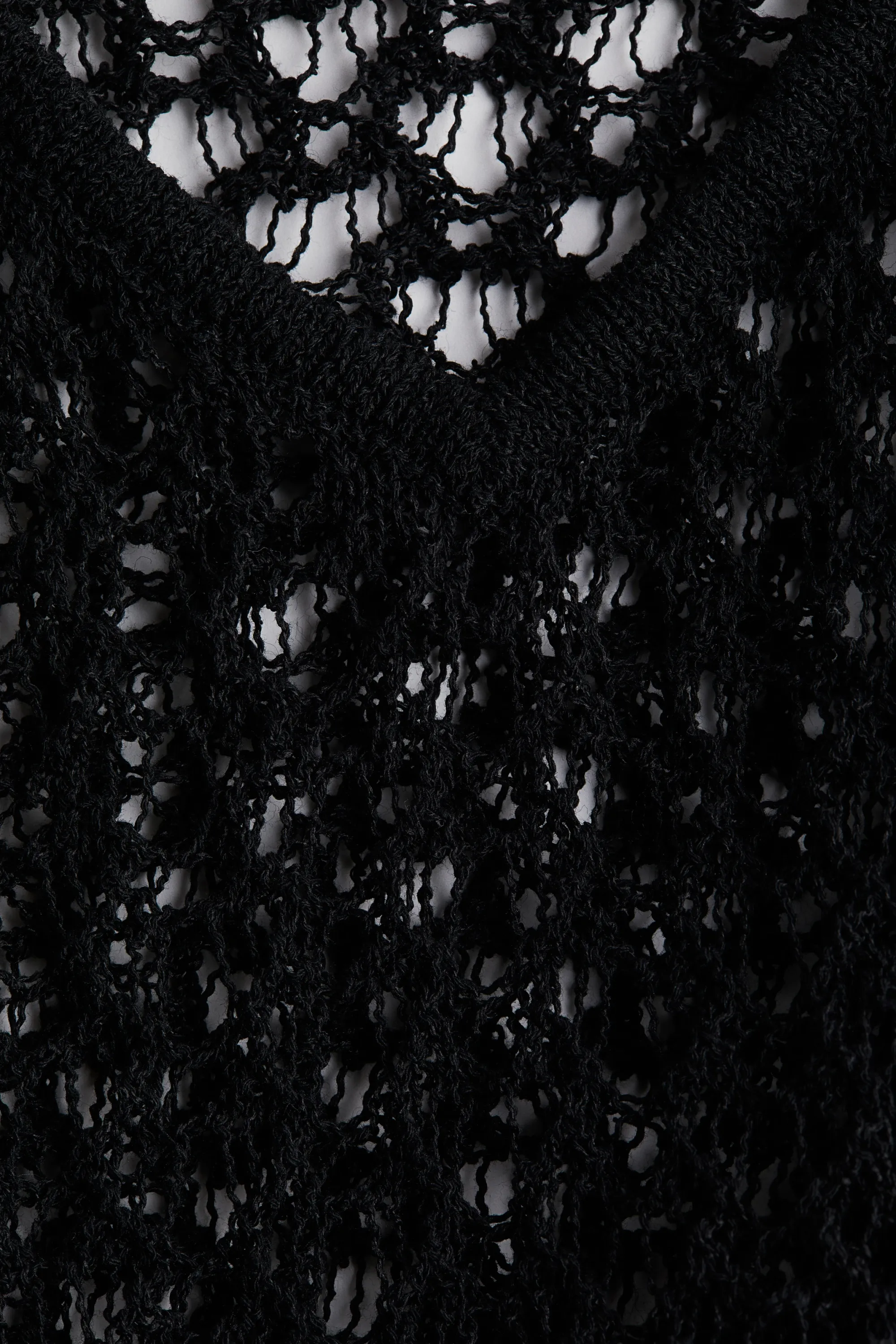 Robe de plage en maille ajourée - Noir