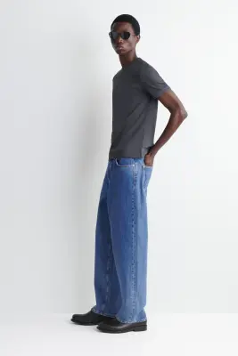 T-SHIRT SLIM EN COTON CÔTELÉ - GRIS FONCÉ — photo 3