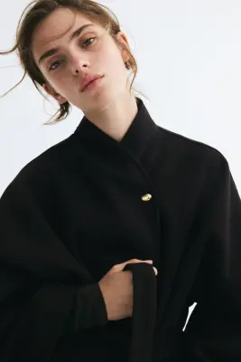 Manteau oversize en feutre - Noir — photo 3