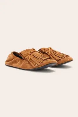 Mocassins Alix franges croûte de cuir noisette — photo 2