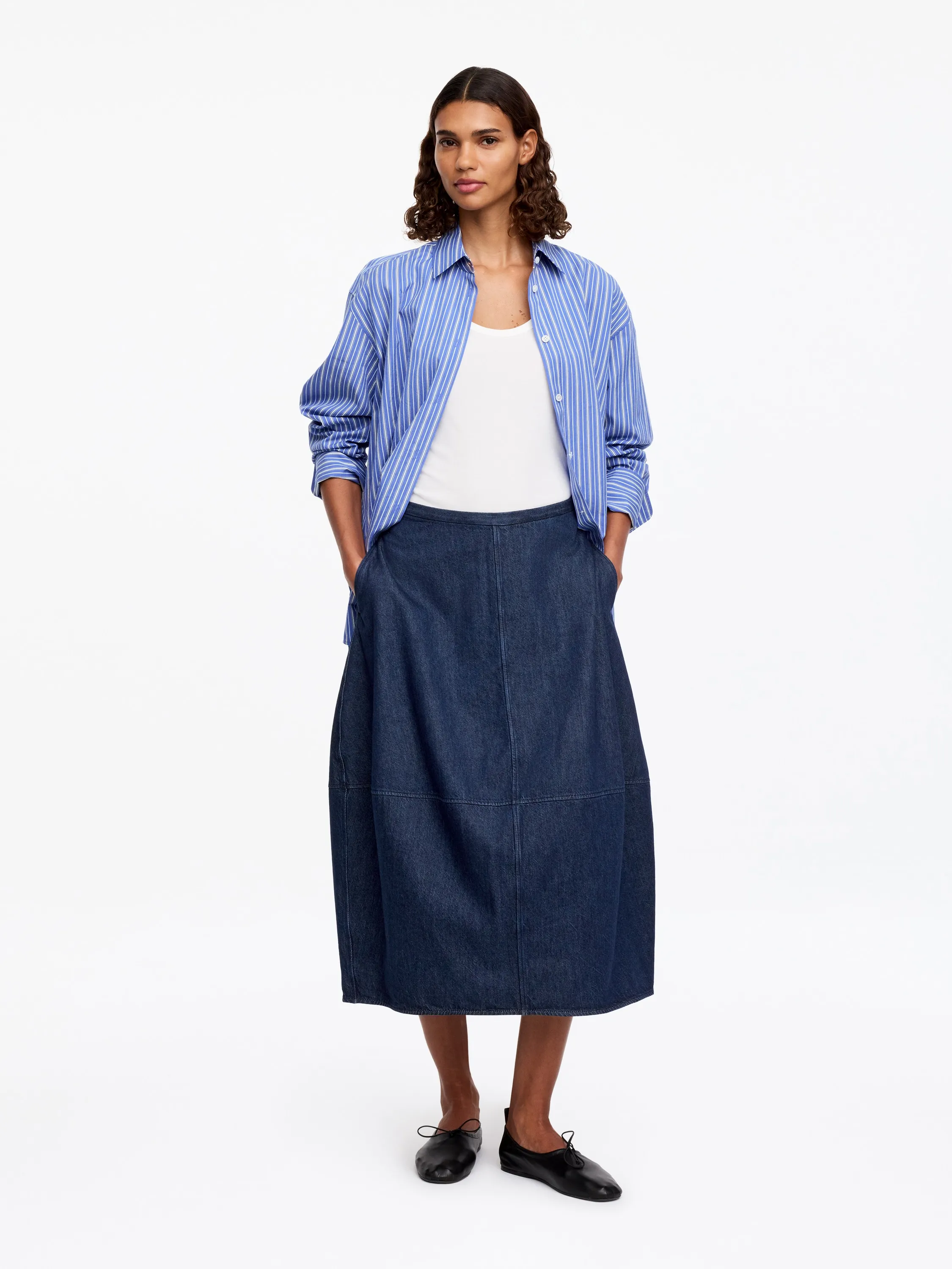 Jupe barrel en jean - Bleu foncé