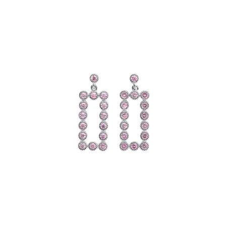 Boucle d'oreille Argent Rhodié - Oxyde de Zirconium rose Go Mademoiselle 602617
