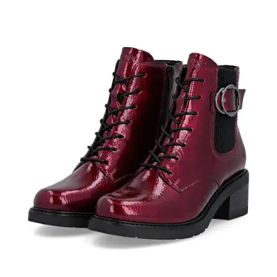 Bottines Remonte D1A72-33 Rouges - Lacets Grande Pointure Femme — photo 3