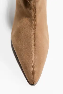 Bottines chaussettes à talon - Beige — photo 3