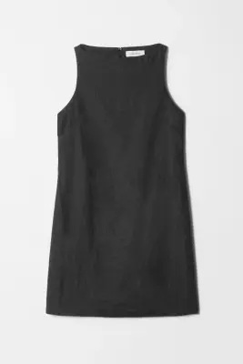 Robe courte en lin - Noir — photo 4