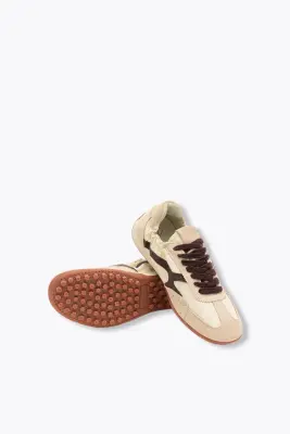 Baskets en cuir et toile Femme — photo 4
