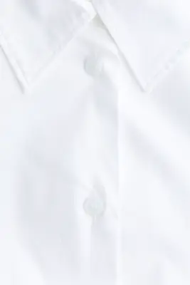 Chemise en coton mélangé - Blanc — photo 4
