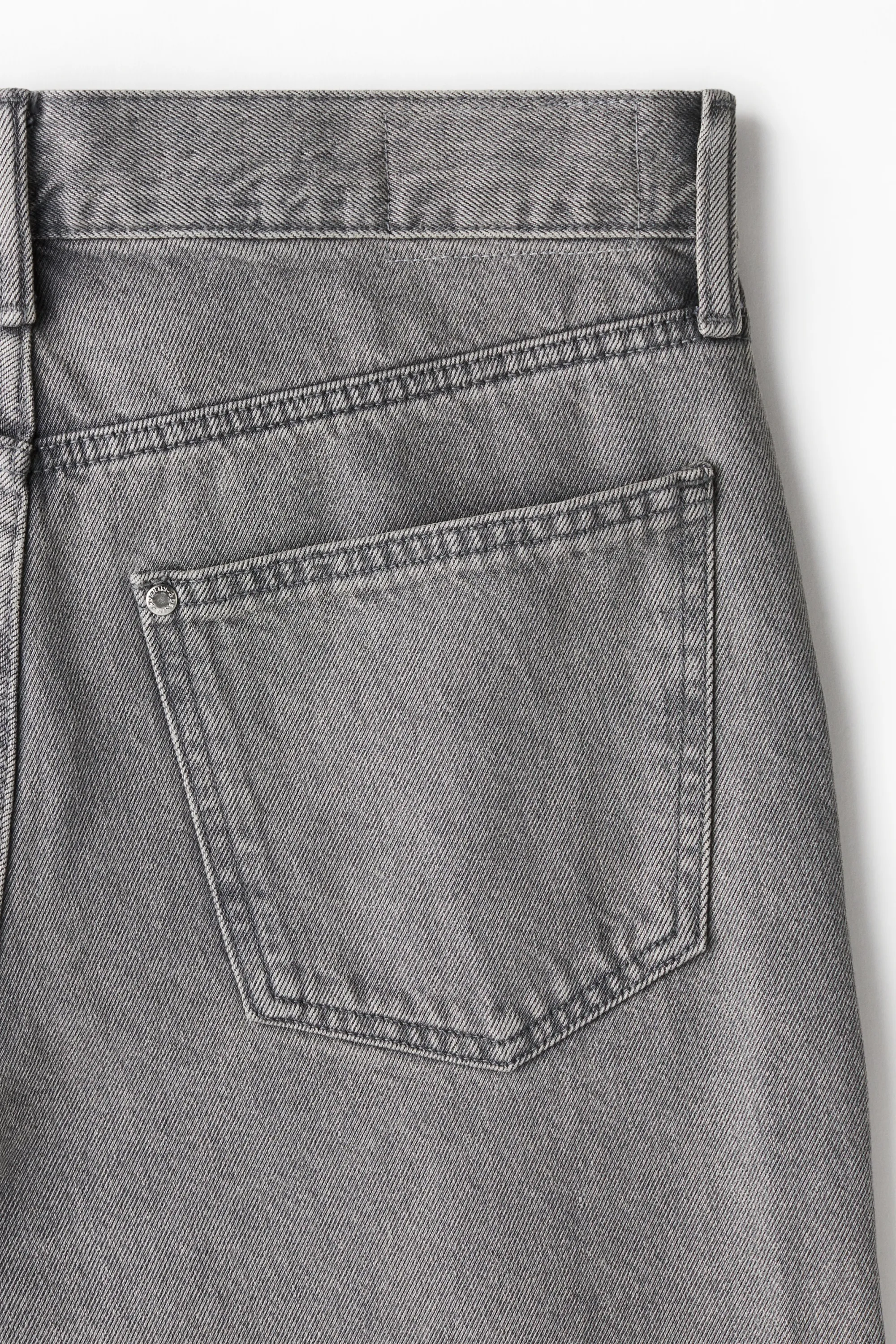 Straight Relaxed High Jeans - Gris denim