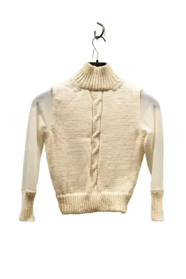 Pull en laine et tulle à col montant — photo 4